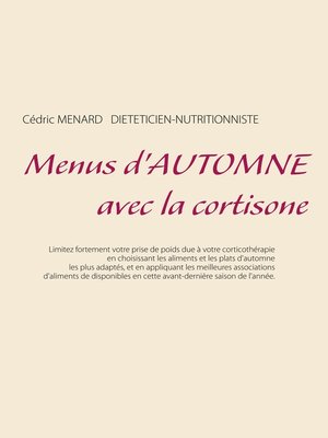 cover image of Menus d'automne avec la cortisone